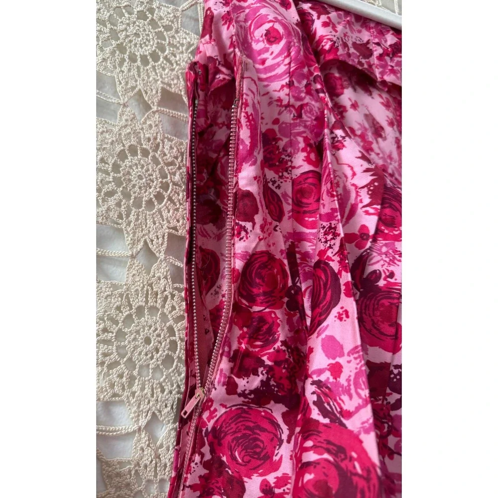 Vintage 1950's Floral Print Dress Sz S - Picture 7 of 10